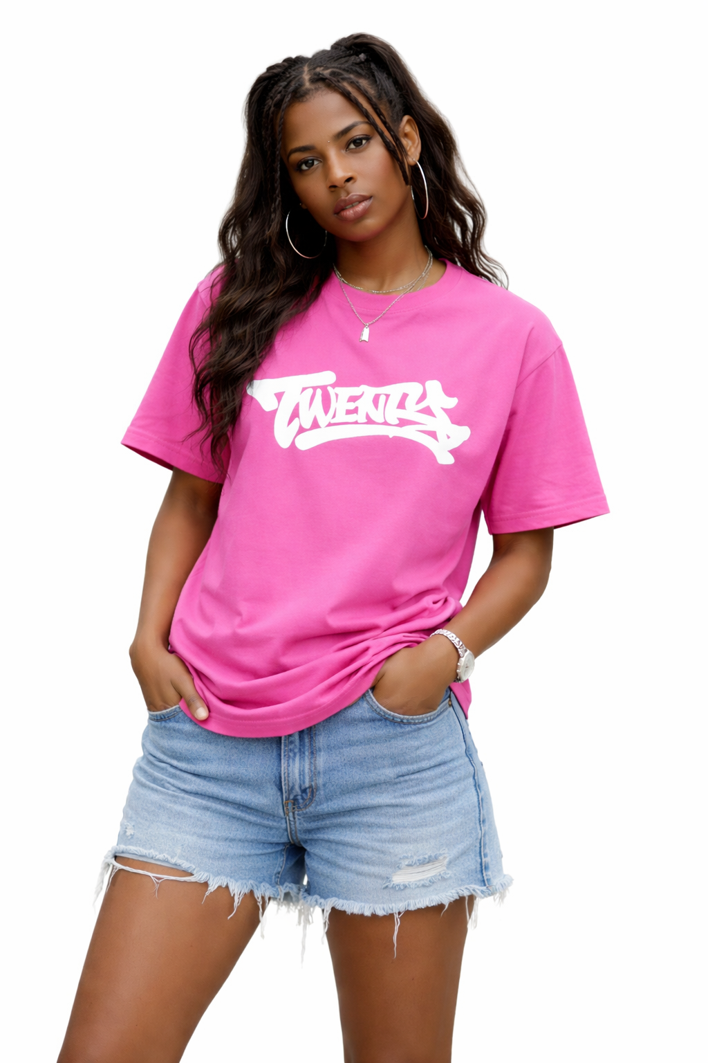 Twenty Tshirt Pink/White